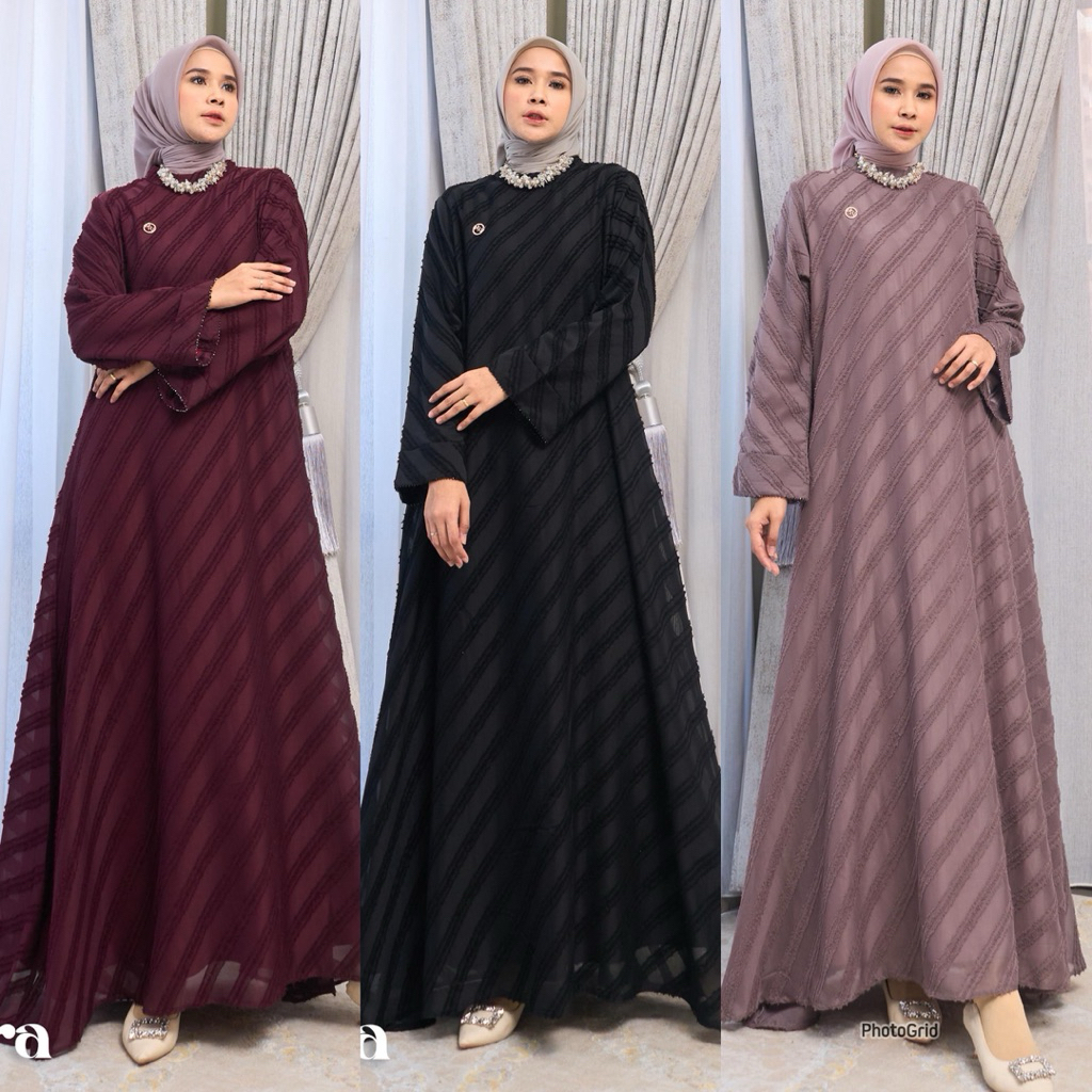 Elmira dress by Marevi/STANDAR JUMBO/gamis abaya looks/bisa cod