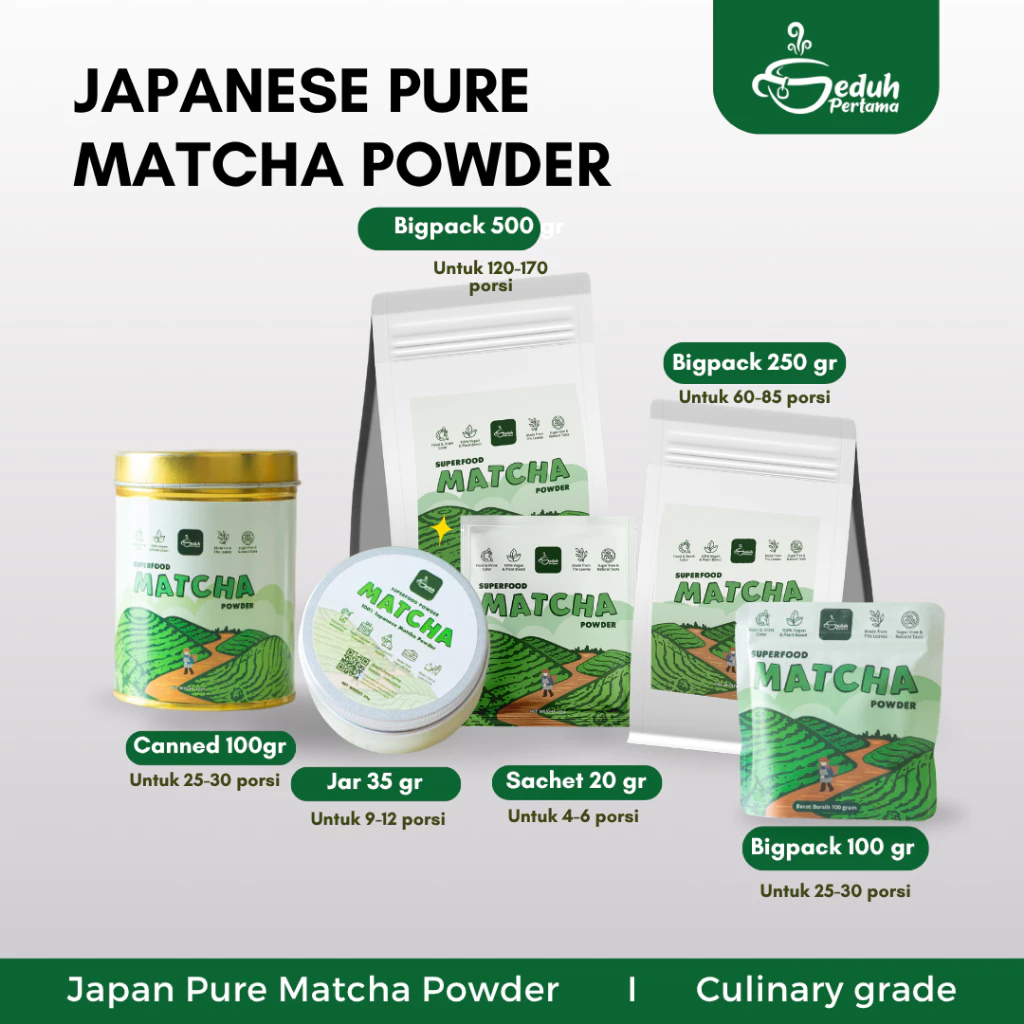 

Seduh Pertama - Pure Matcha Bigpack - Culinary Grade - Superfood