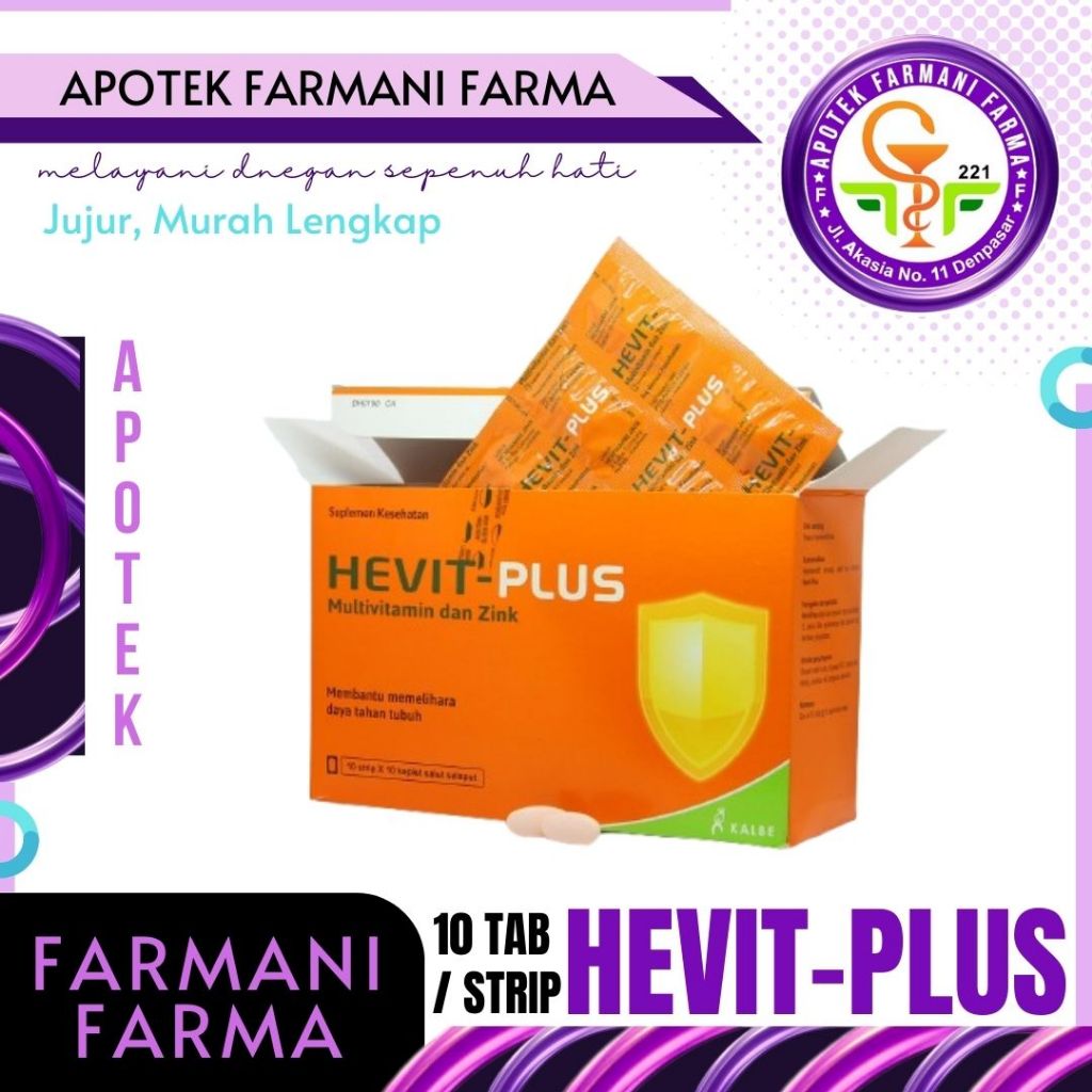 HEVIT PLUS 10 KAPLET STRIP / VITAMIN C/VITAMIN B / VITAMIN E / ZINC / MULTIVITAMIN