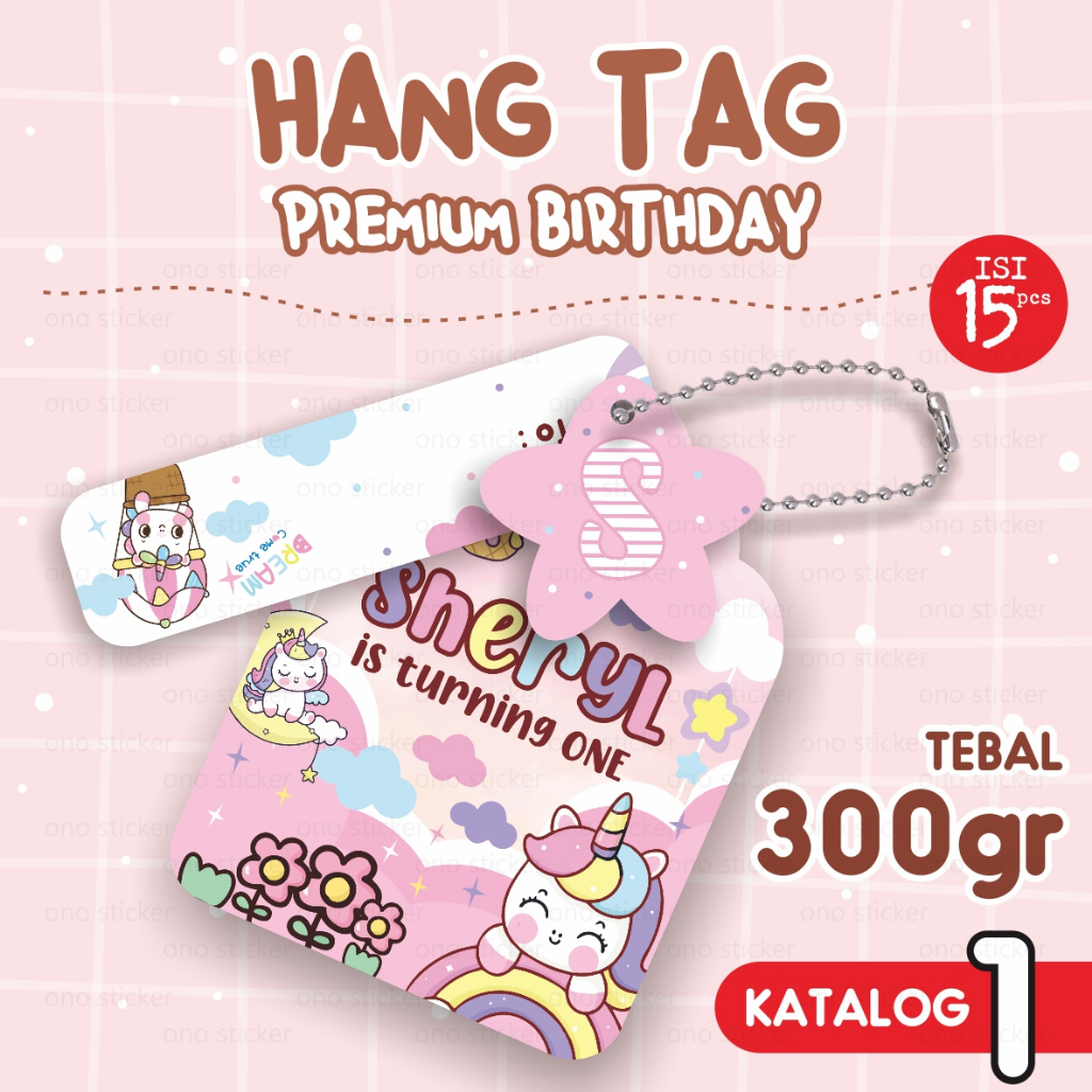 

Hang tag birthday tebal 1mm ulang tahun anak lucu premium