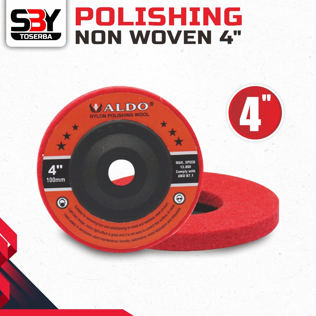 POLISHING NON WOVEN MERAH 4" ALDO / MATA GERINDA NON WOVEN / MATA POLES NON WOVEN
