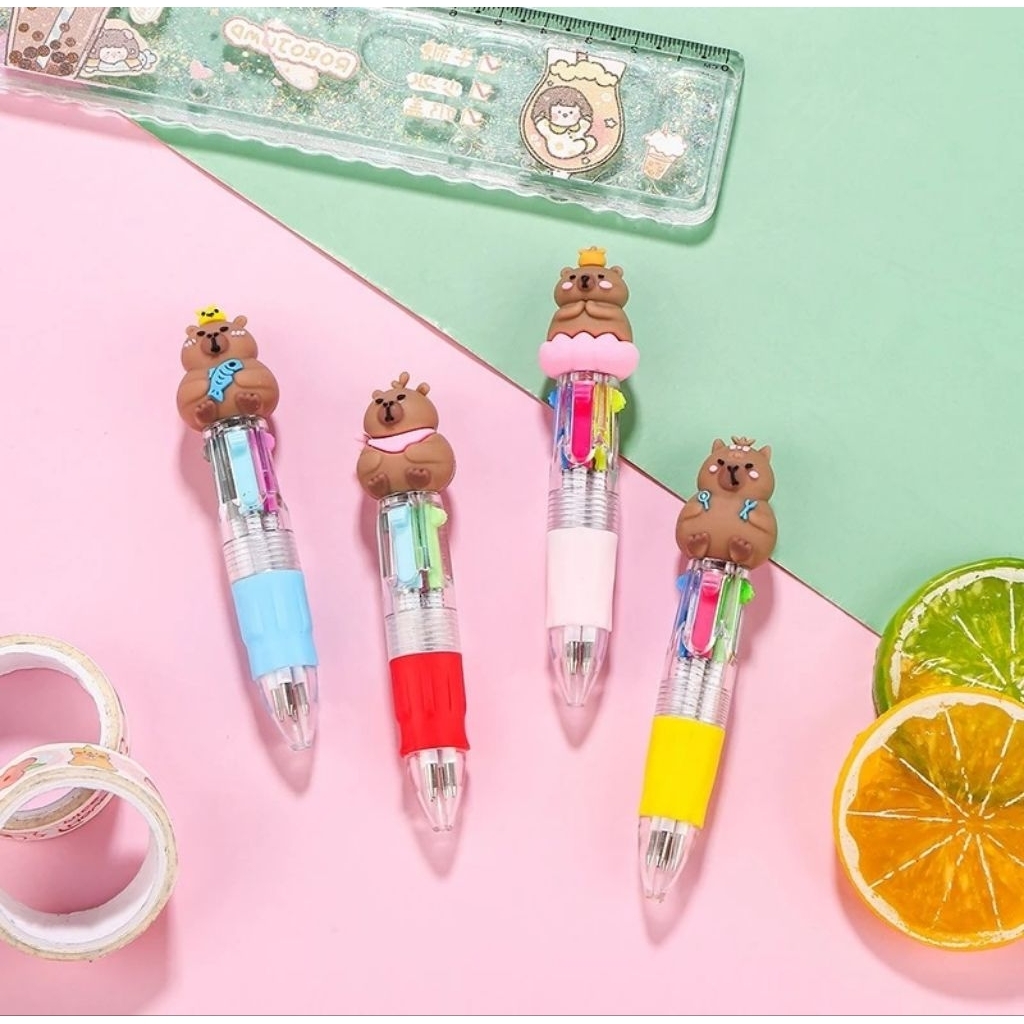

GB 063 - Pena Gel Mini 4 Tinta Warna Capybara/ Pena Mini Gel 4in1 Capybara