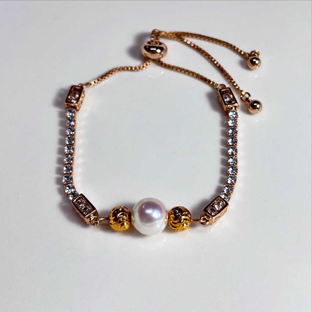 gelang rhodium mutiara air laut akoya