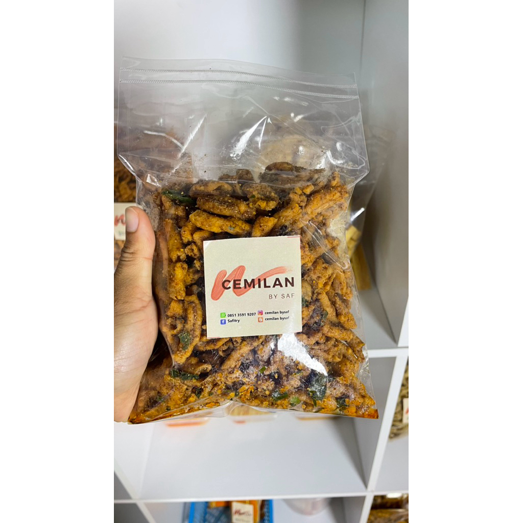 

kripik usus pedes daun jeruk 250g