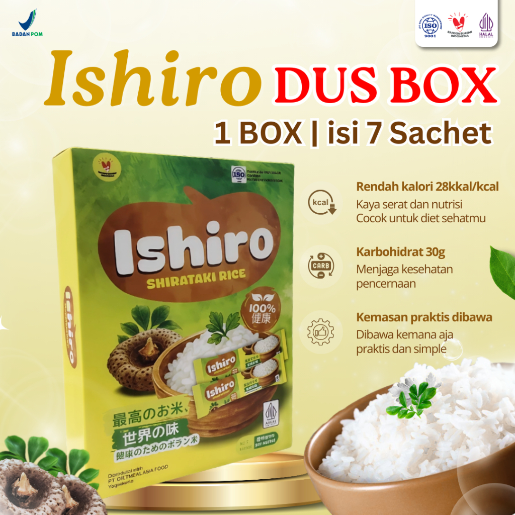 

Ishiro Beras Porang Kemasan Box Isi 7 Sachet