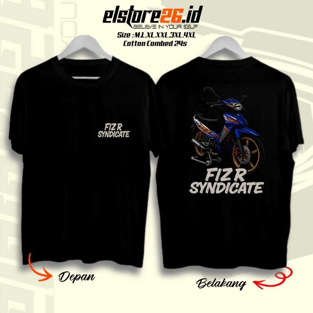 ELSTR Baju Kaos | Kaos FIZ R Otomotif Racing | Baju Katun Combed Pria & Wanita
