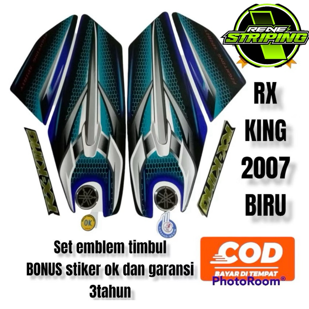 sticker stiker striping lis les polet standar ori yamaha rx king 2007 glossy metalik biru