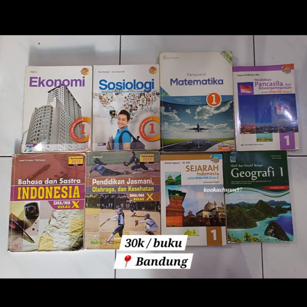 

PRELOVED Buku Pelajaran IPS SMA 1 SMA 3 Kelas X Kelas XII Ekonomi Sosiologi Matematika PPKN Bahasa Indonesia Pendidikan Jasmani Sejarah Geografi