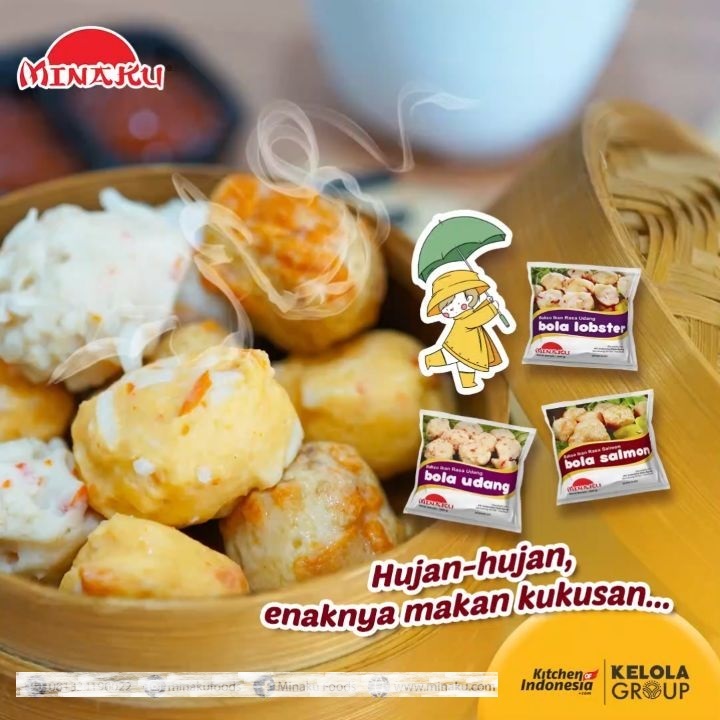 

MINAKU Bola Bakso Ikan - Fish Seafood Ball 500gram - Kheiza Frozen