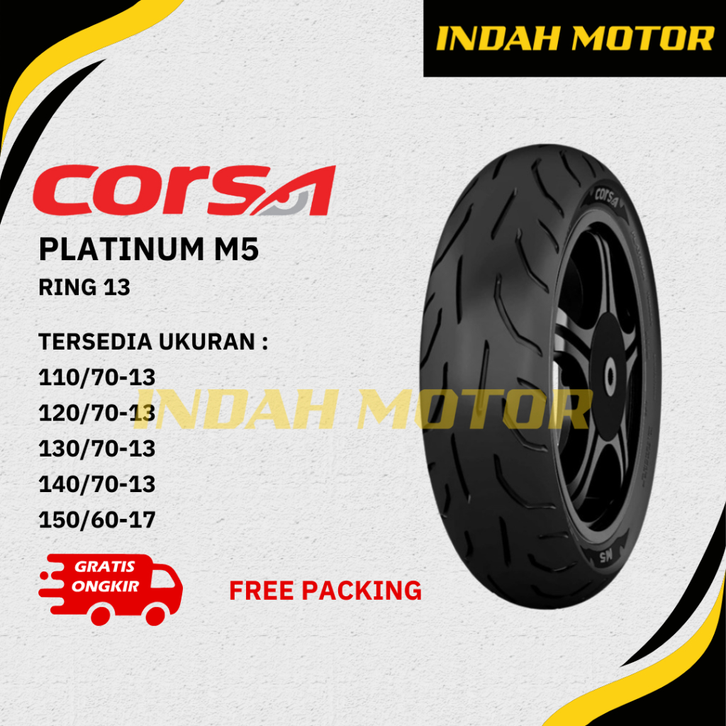 Ban Corsa Platinum M5 Ring 13 | Tubeless | 110/70-13 | 120/70-13 | 130/70-13 | 140/70-13 | 150/60-13