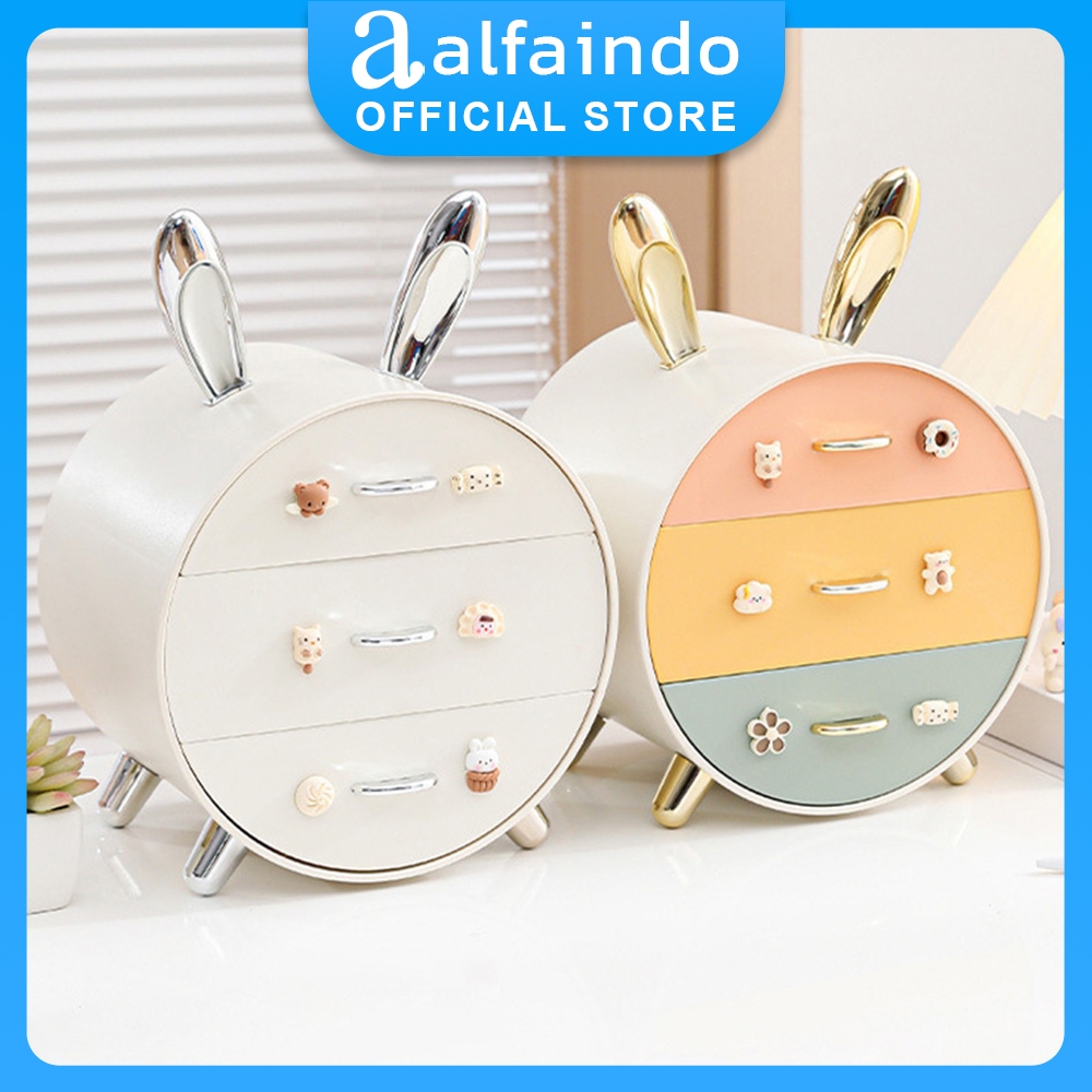 Laci Meja Belajar Aesthetic – Mini Drawer Organizer Lucu Bentuk Karakter Kelinci - DD021