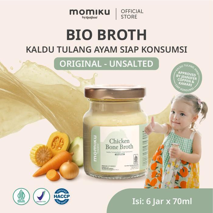 

Realfood Momiku Chicken Bone Broth Unsalted - kaldu ayam - Tinggi kolagen untuk kesehatan kulit, sendi, rambut - siap di konsumi - Lavie baby house