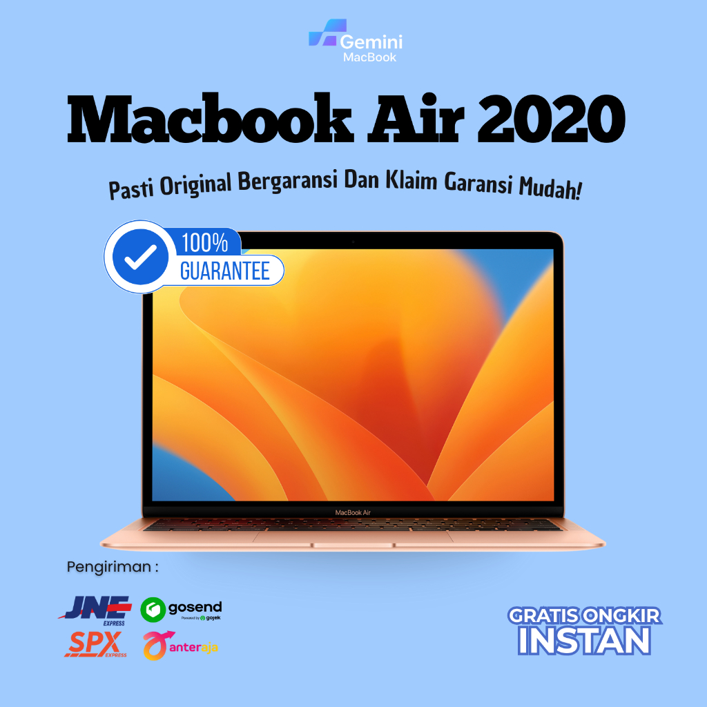 MacBook Air Retina 2020 13 Inch i5 i3 SSD 128 256 512GB Second Bergaransi Space Grey Silver Gold - G