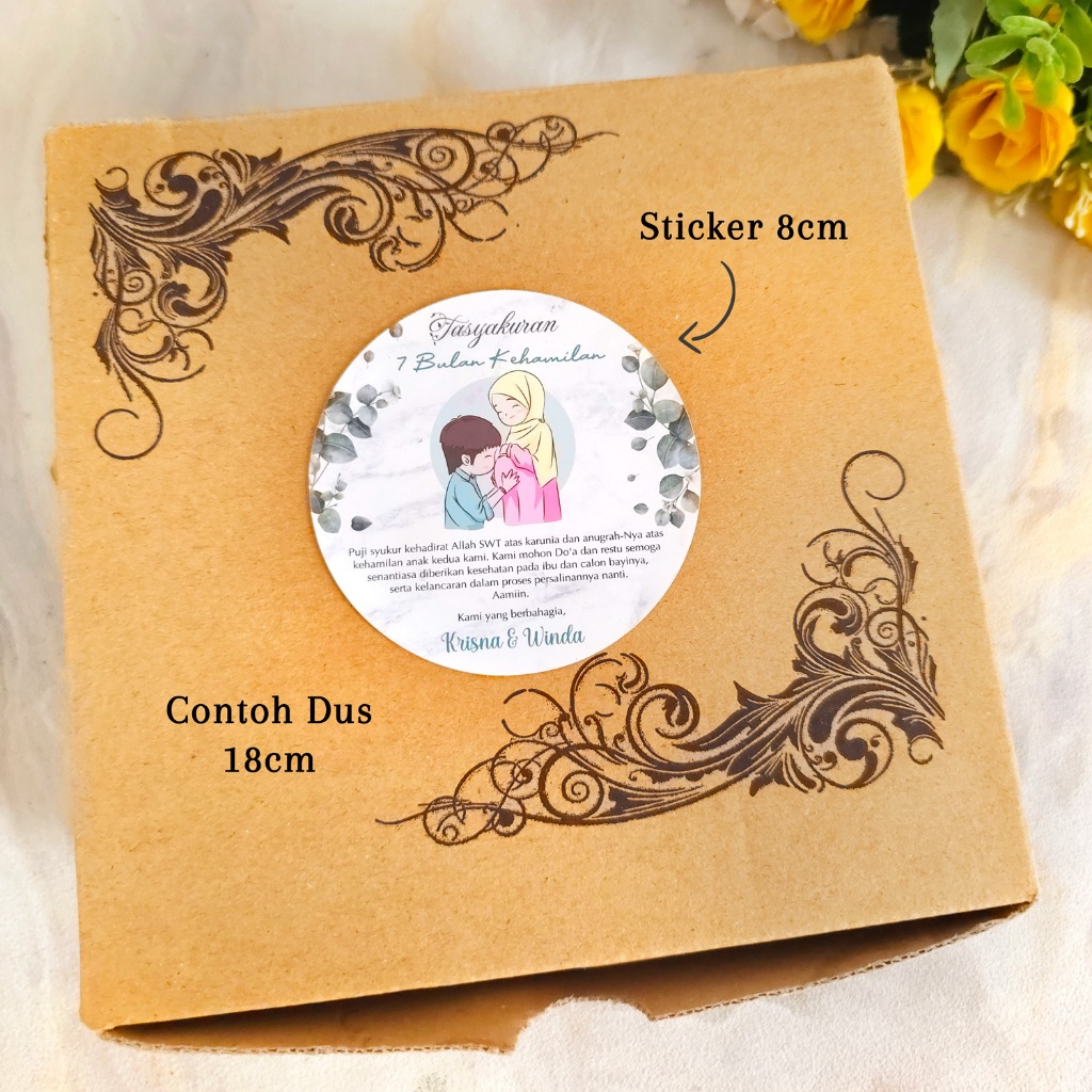 

Sticker tasyakuran syukuran 7 4 bulan hamil wedding pernikahan wafat mohon doa restu khitan tahlilan