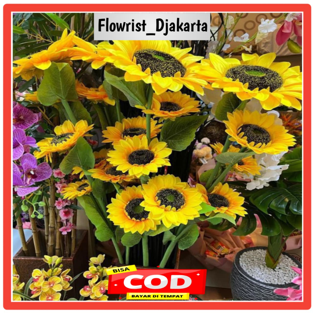 Sunflower Jumbo / Bunga Matahari Besar Artificial Bunga Plastik / bunga matahari hiasan / hiasan bun