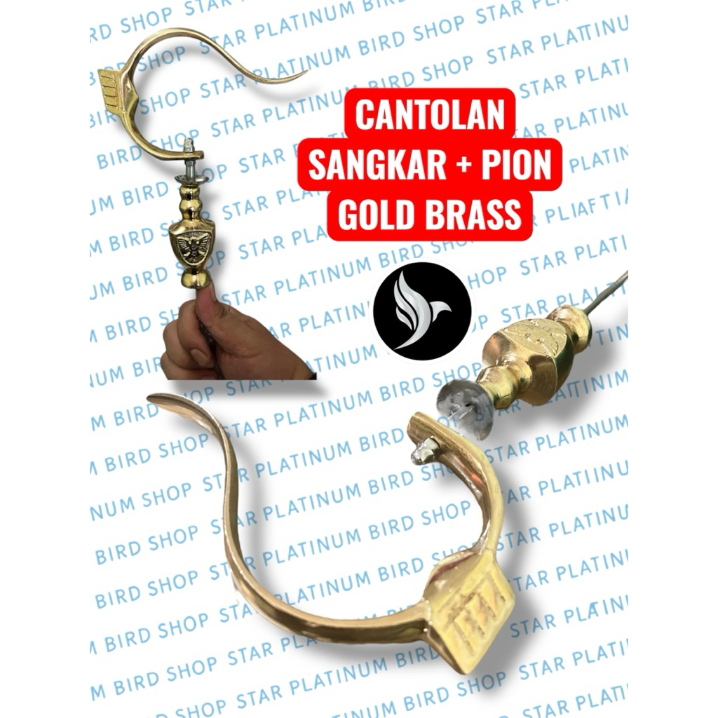 Gantungan sangkar model radja gold brass plus pion