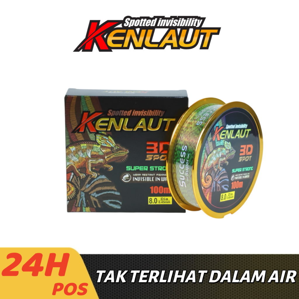 Senar Pancing Super Nylon 100m Speckle Titik Tak Terlihat Garis Fishing Line