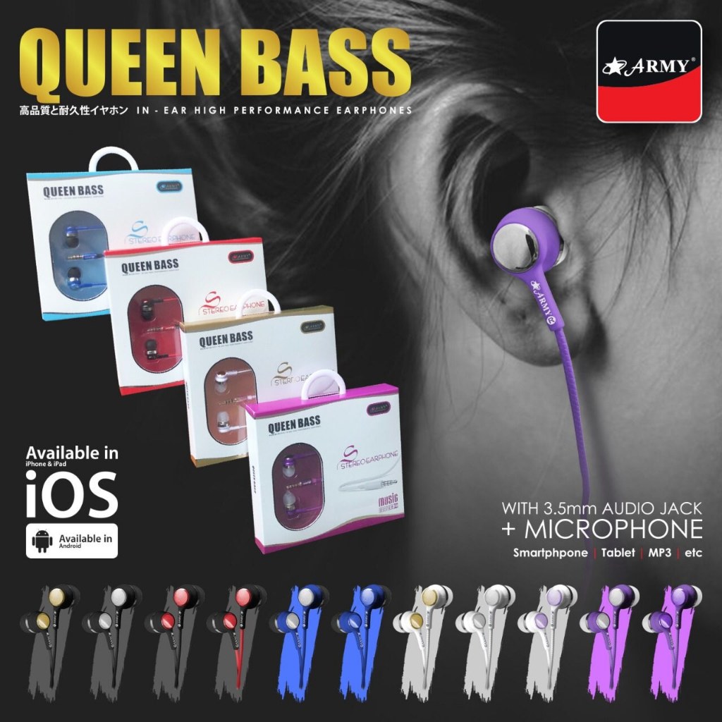 (AGA) HF Army Queen Bass With 3.5MM Audio Jack For All Type