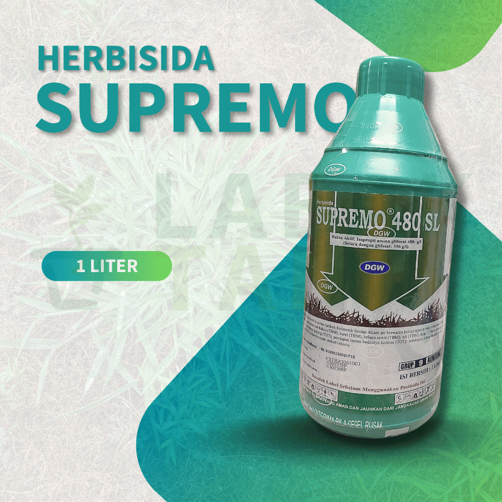 HERBISIDA SUPREMO 480 SL 1 LITER DGW/RACUN SISTEMIK ILALANG RUMPUT SEMAK GULMA LEBAR SEMPIT 1L / Rac