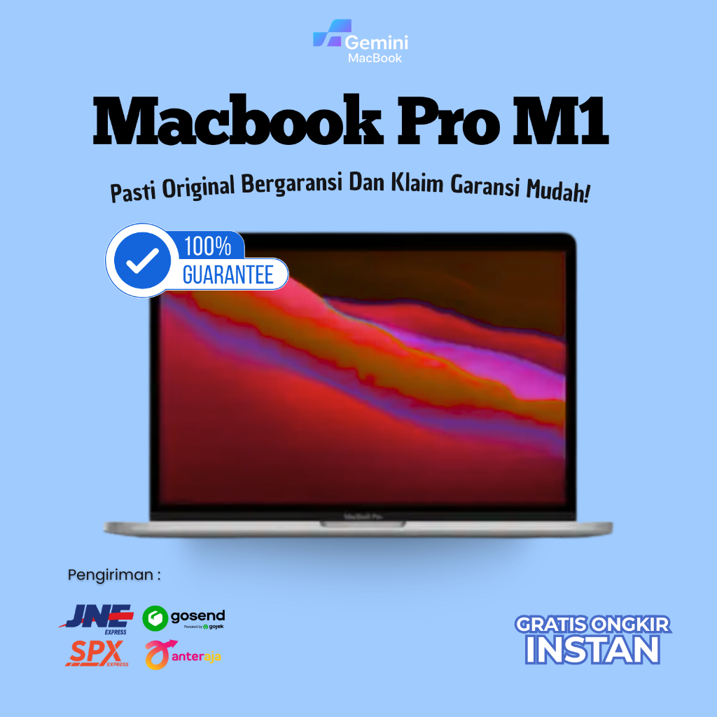 MacBook Pro Retina 13 Inch 2020 Touch Bar M1 Chip Ram 8 16 SSD 128 256 512 Second Garansi Space Grey