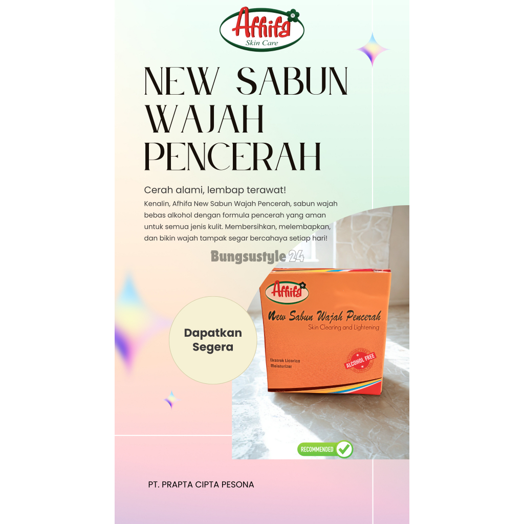 sabun wajah pencerah afhifa - pembersih kulit dengan ekstrak licorice - melembapkan dan aman tanpa a