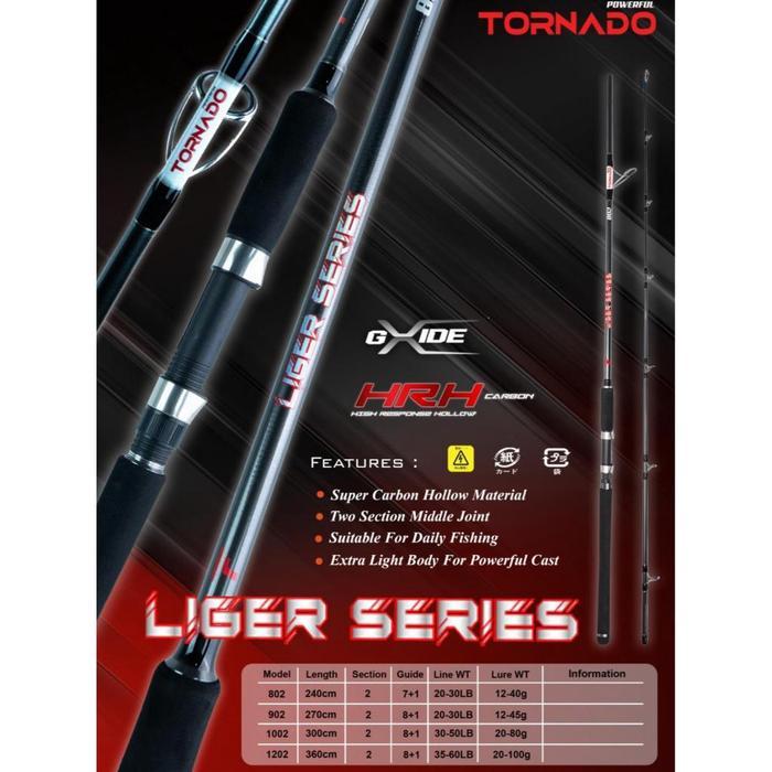 TORNADO Spinning Fishing Rod LIGER SERIES 240cm - 360cm Super Carbon Hollow