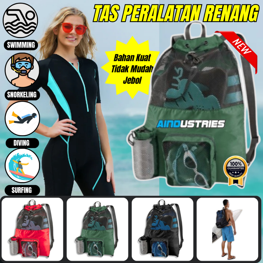 Tas Renang Jaring Outdoor Kolam Renang Pantai  tas renang jaring backpack