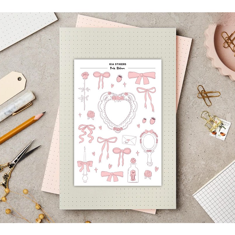 

Sticker Pita/Sticker Pink Ribbon/Sticker Aesthetic/Sticker Vintage