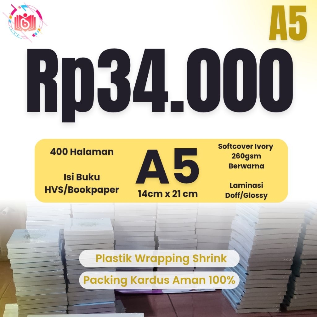 

SUPER DEAL !!! Paket Cetak Buku Siap Edar Ukuran A5 Hitam Putih