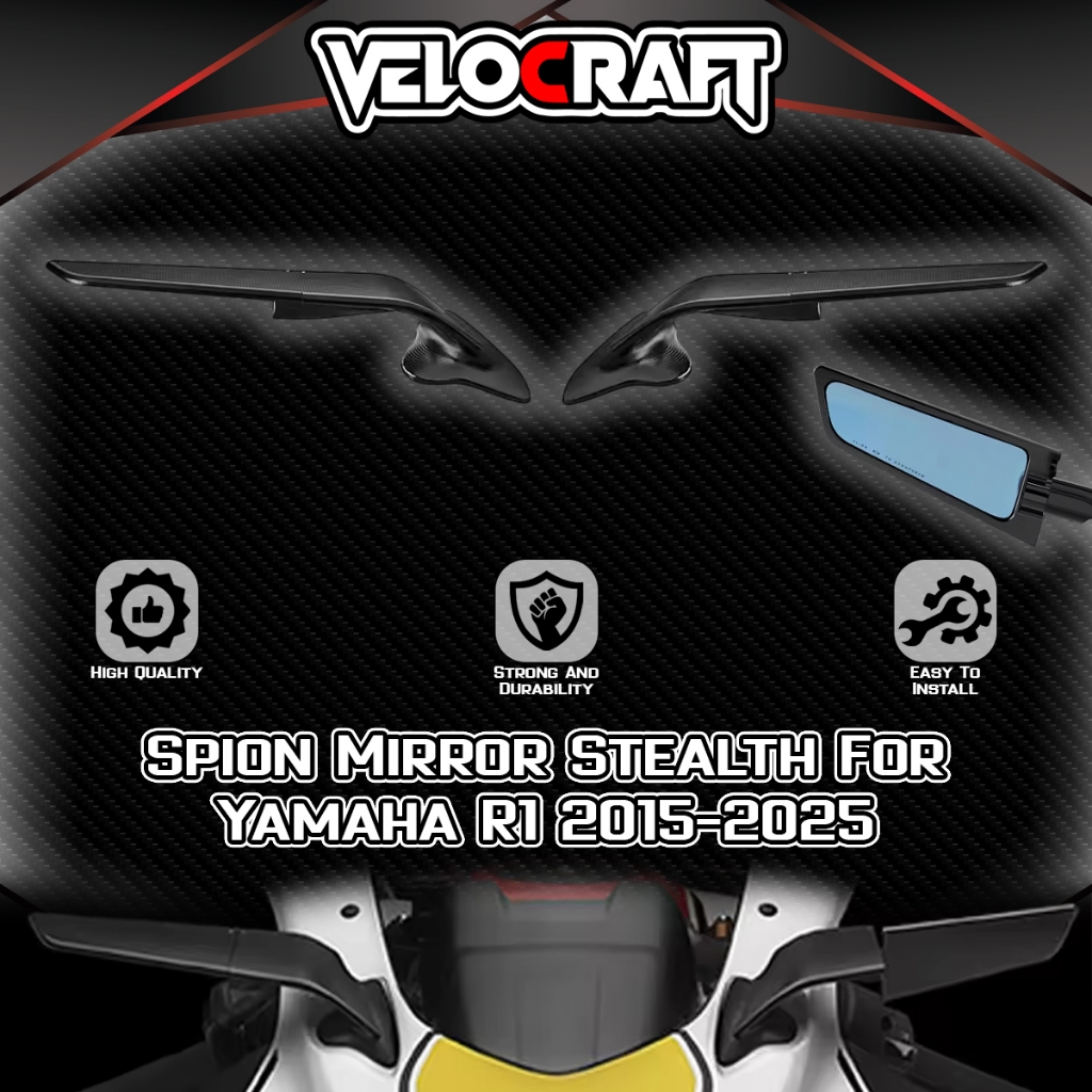 VELOCRAFT Spion Stealth Yamaha YZFR1 YZF-R1 YZF R1 YZF R 1 2015-2025 Motorcycle Model Winglet Rearvi