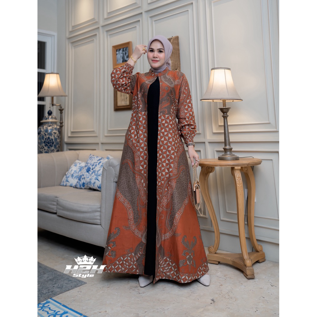 ( COD ) Gamis Batik Katun Premium / Gamis Batik Kekinian Mewah / Gamis Pesta Terlaris / Gamis Kondan