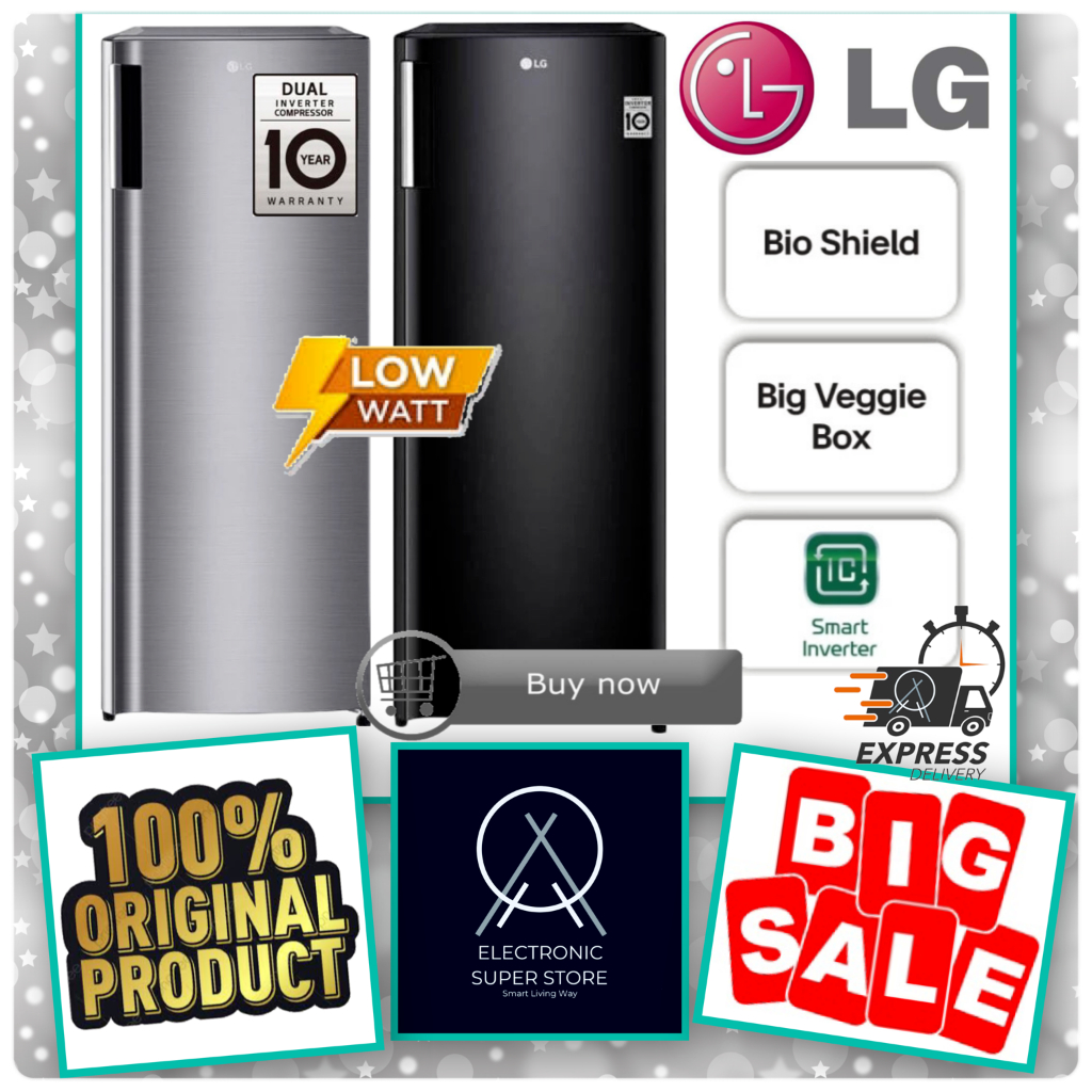 FREEZER LG GN-INV304SL GN INV304BK GNINV304 FAST COOLING FREEZER ES BATU / SUSU ASI LG STANDING FREE