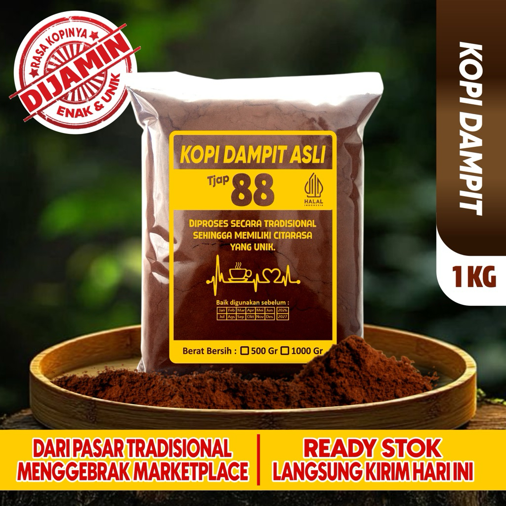 

PROMO!!! Kopi robusta dampit murni dan fresh 1kg | Tjap88kopi | Black coffee