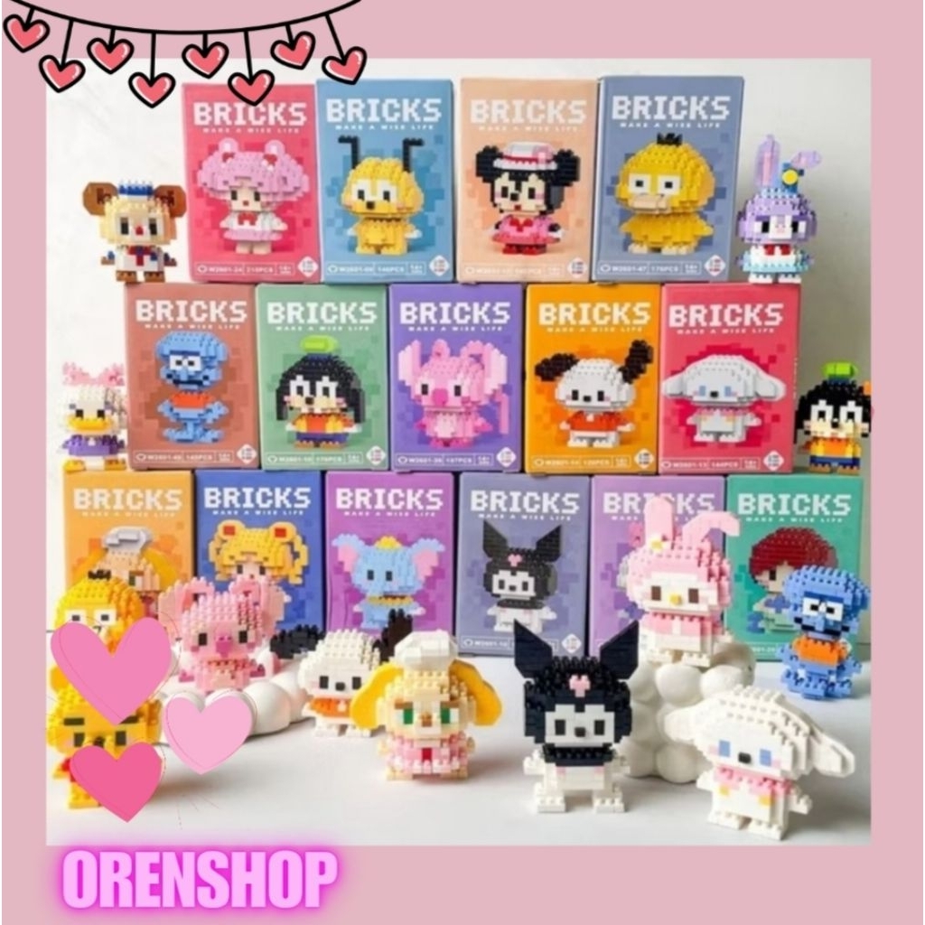 [OSM] Mini Bricks Mainan Balok Nano Briks Lego Plastik Original Min 2 Murah Makassar