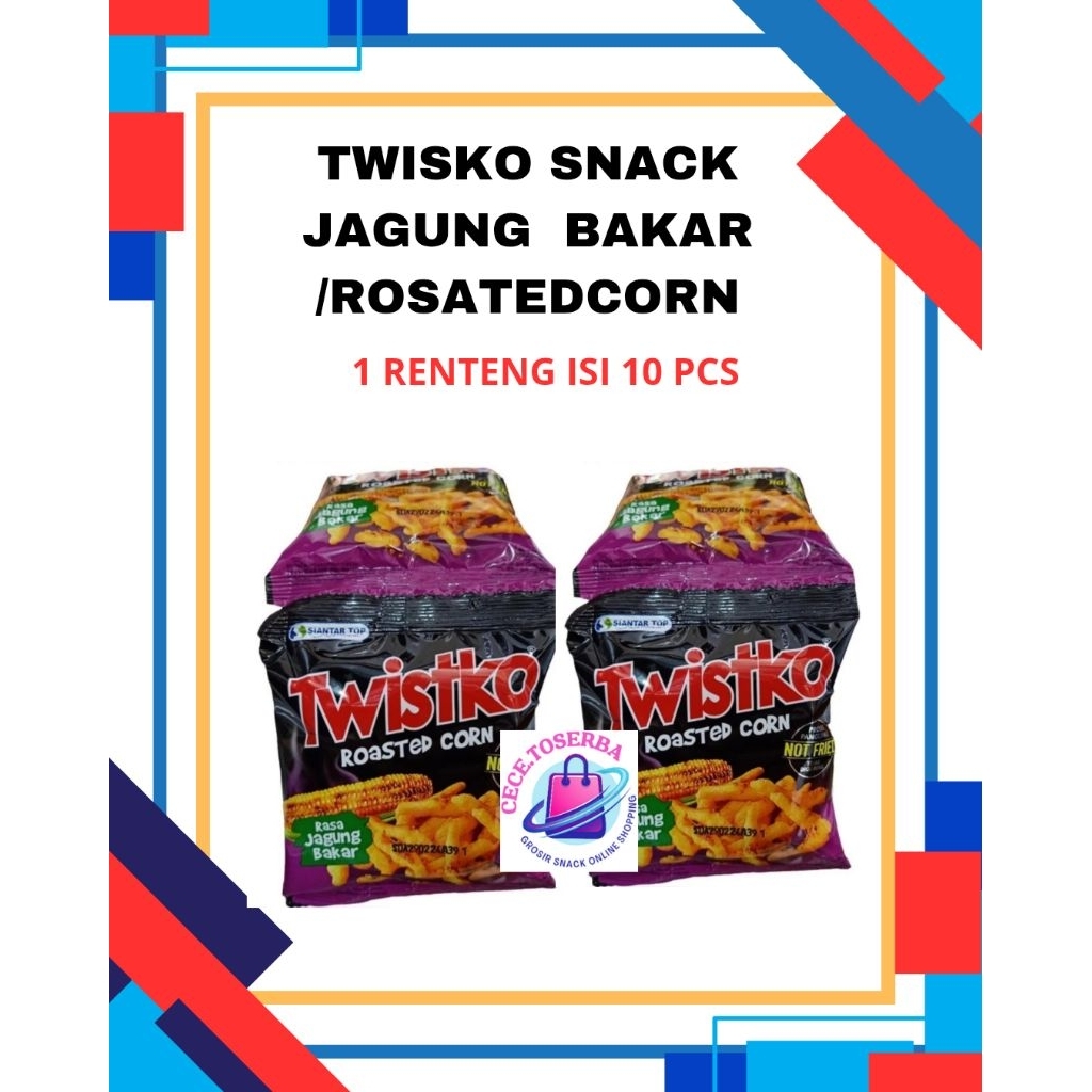

Twistko Snack Toasted Corn Jagung Bakar 23 gr/ 10 gr