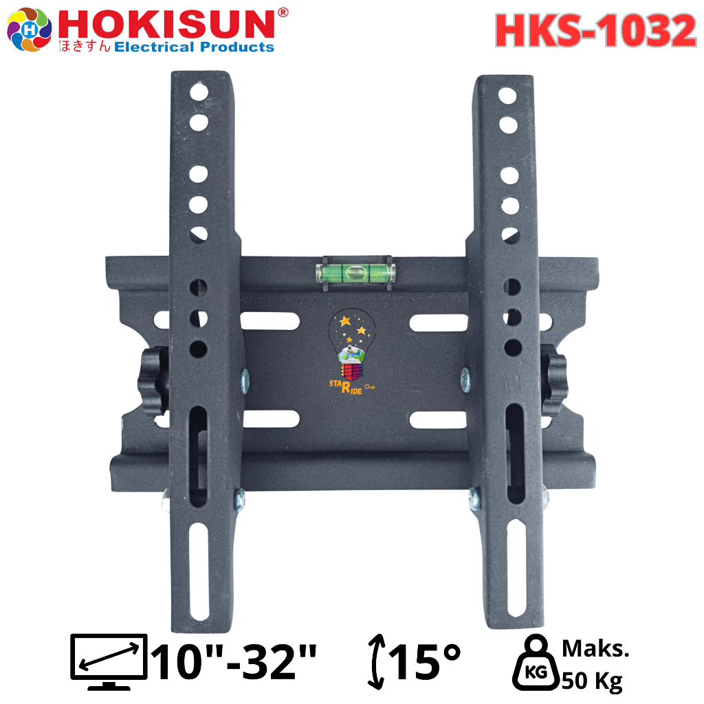 Hokisun Braket TV Dudukan Dinding Tilt Wall Mount Televisi Bracket HKS-1032 HKS1032 Penopang Penyang