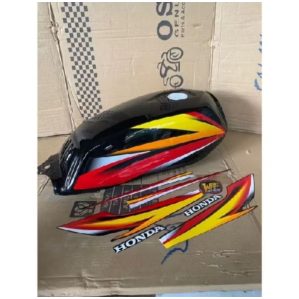 tengki honda gl max gl pro set striping merah list kuning berkualitas termurah