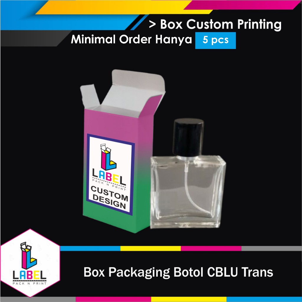 

Box Kemasan / Dus Botol CLBU trans 30ml Custom Desain 5,8x2,1x9,1 cm - Fullprint