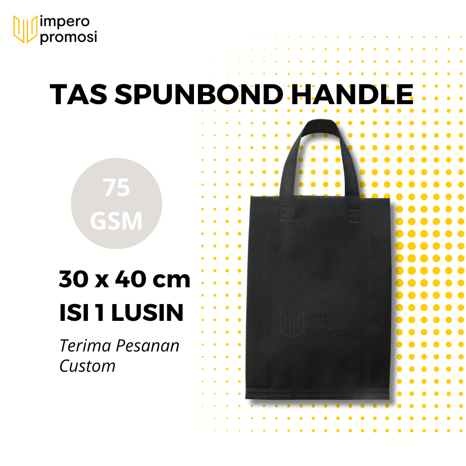 

Impero - GOODIE BAG SPUNBOND HANDLE 30x40 / Harga Satuan/ Kantong Belanja Murah (Hitam)