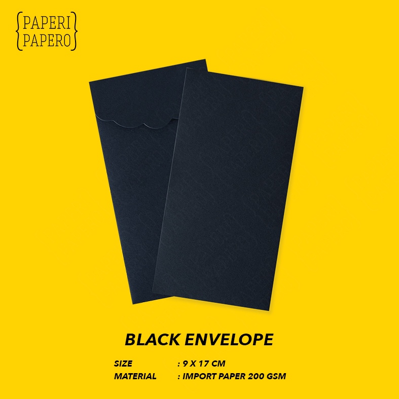 

Black Envelop (9 x 17 cm) - Amplop Hitam Polos dengan Bahan Import Paper Premium (5 pcs)