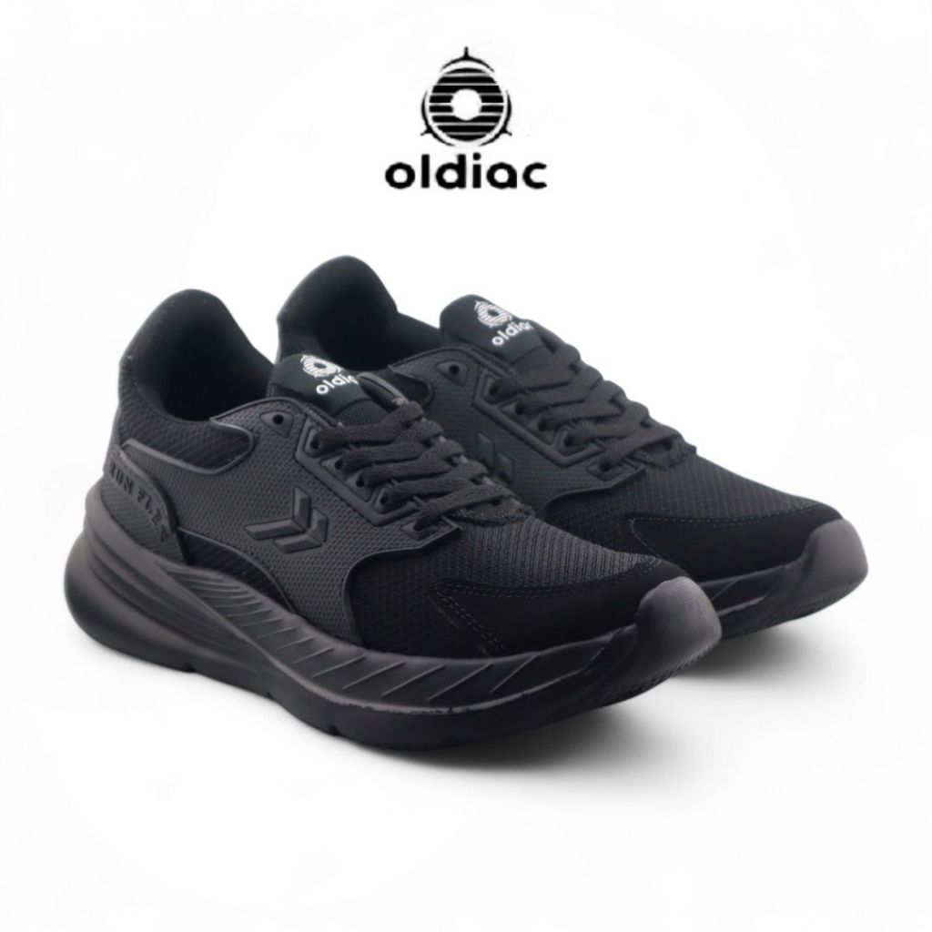 Oldiac - Sepatu Sneaker Pria Dewasa Full Black Sport Ringan