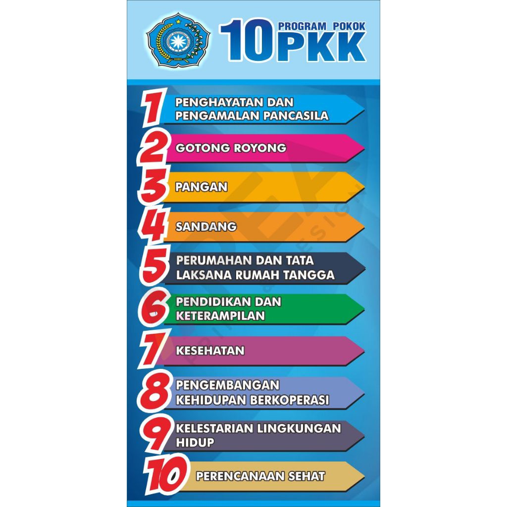 mmt banner 10 program pokok PKK dan HATI NYA PKK ukuran 50x100 cm sehari jadi | flexi 280 gsm