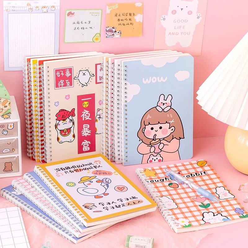 

NOTEBOOK SPIRAL CANTIK A5 / BUKU TULIS A5 ISI 60 LEMBAR NOTEBOOK MINI ALAT TULIS SEKOLAH ANAK KARTUN STATIONERY