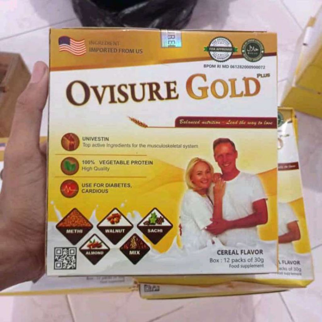 

SUSU OVISURE GOLD ORIGINAL 100% 1 BOX ISI 12 SACHET- susu kesehatan tulang persendian syaraf kejepit tulang kropos