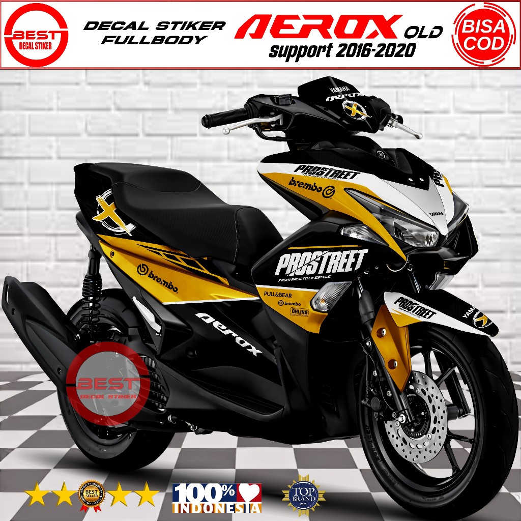 Decal Aerox Old 155 Full Body Desain Prostreet Racing - Stiker Fullbody/Striping Motor Aerox Old