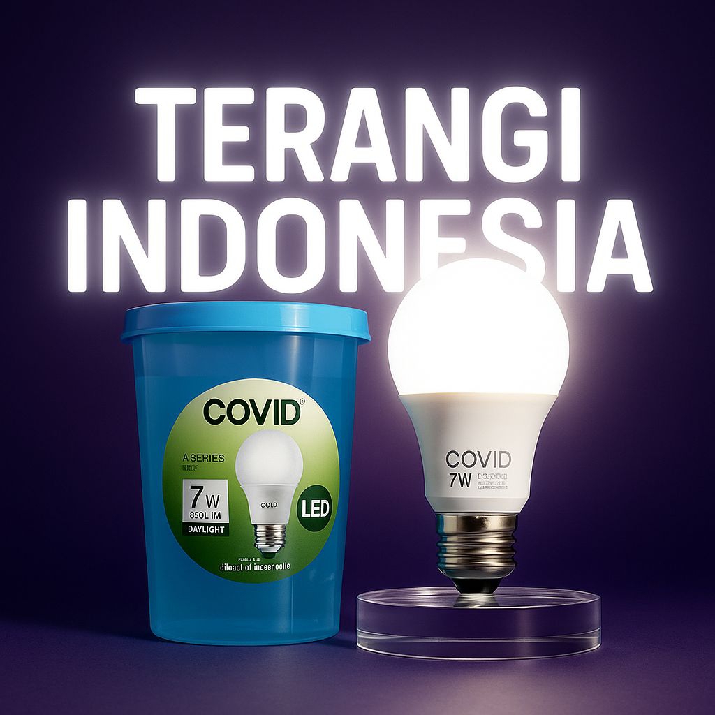 Lampu LED A Buld 7W COVID - Bonus Gelas Cantik