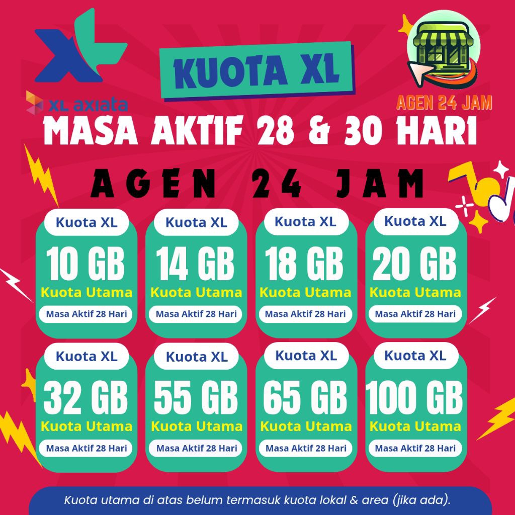 PAKET DATA XL MASA AKTIF 28 & 30 HARI JUMBO | KUOTA INTERNET XL MURAH BESAR 24 JAM FAST RESPON
