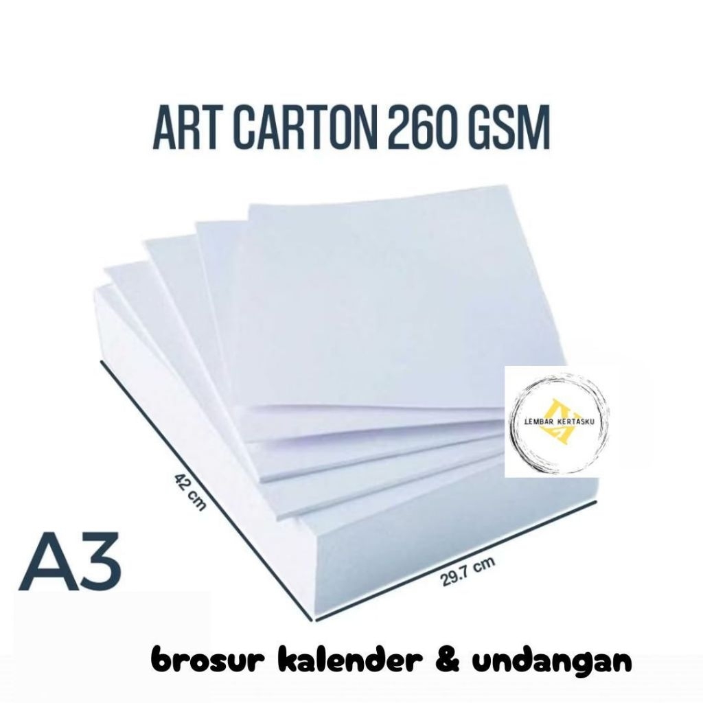

Art Carton 260 gsm A3 isi 100 Lembar / Kertas Art Carton 260 Gsm A3