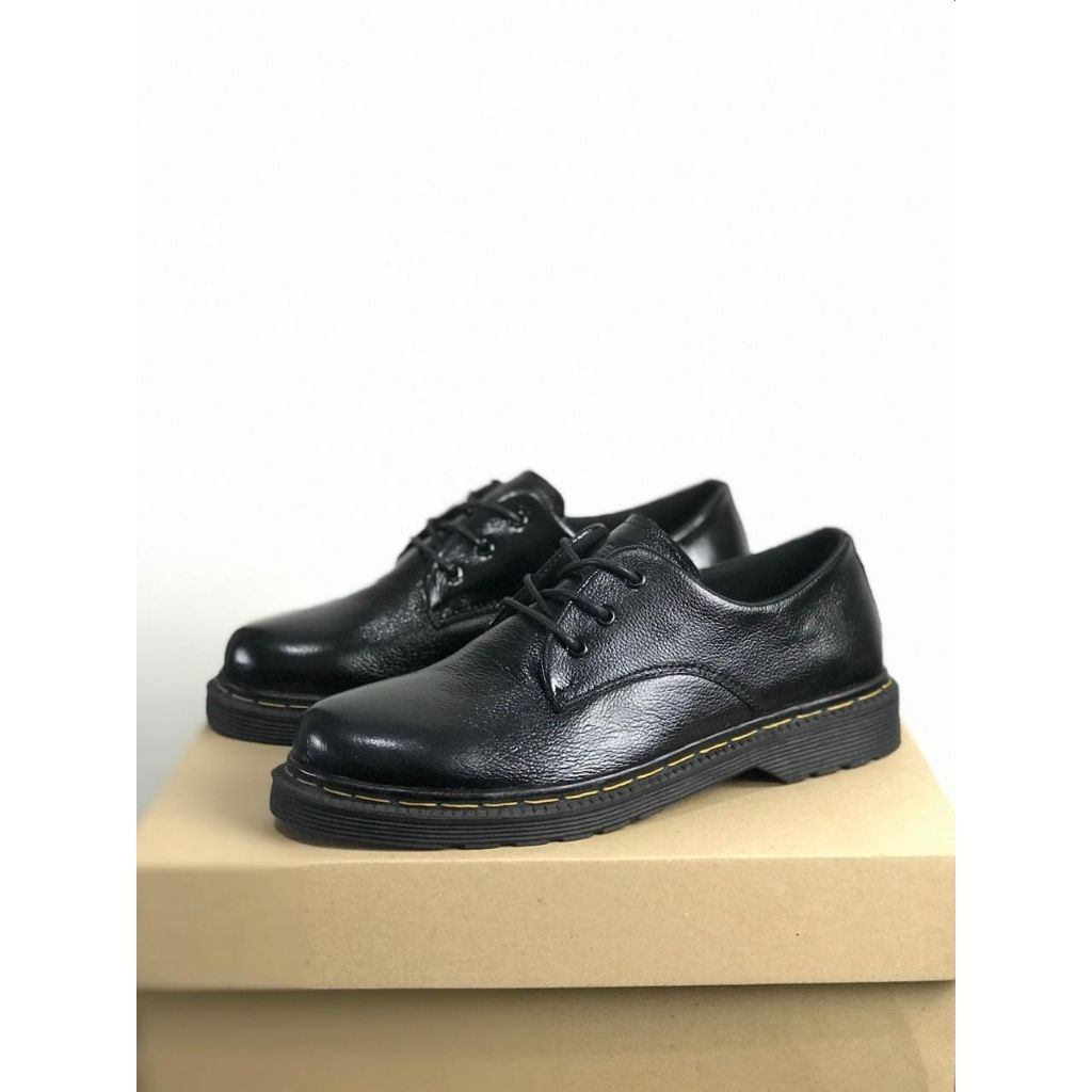 Sepatu Pria Kasual Kulit Sapi Asli Hitam Original Dago Cat Dokmar