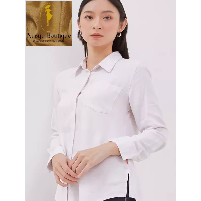 kemeja kerja wanita//cemeja kantor //kemeja formal//kemeja putih panjang//kemeja putih kerja